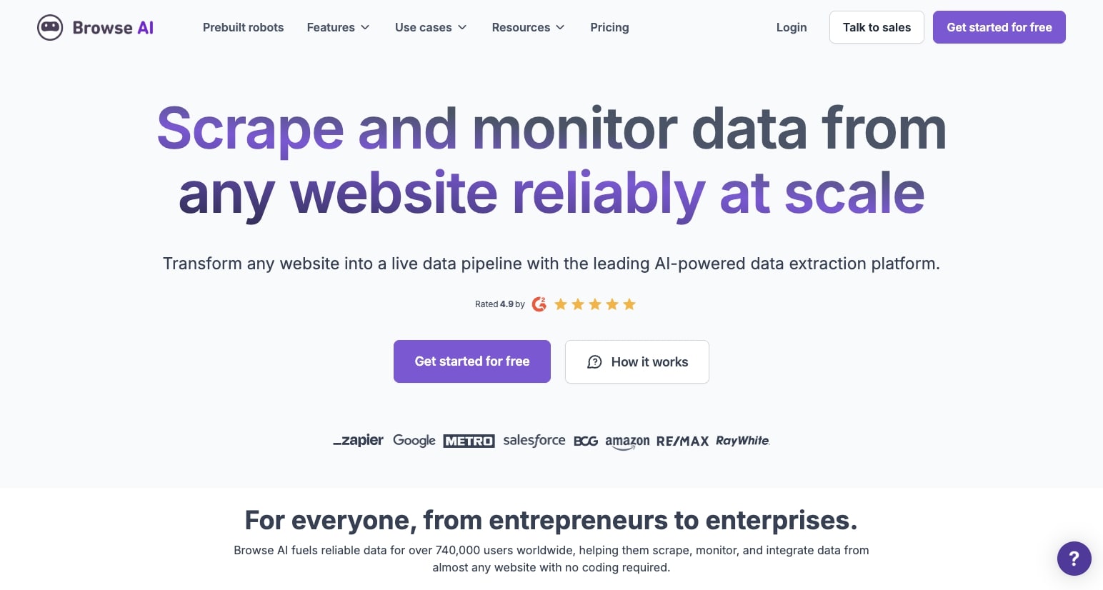 Browse AI platform