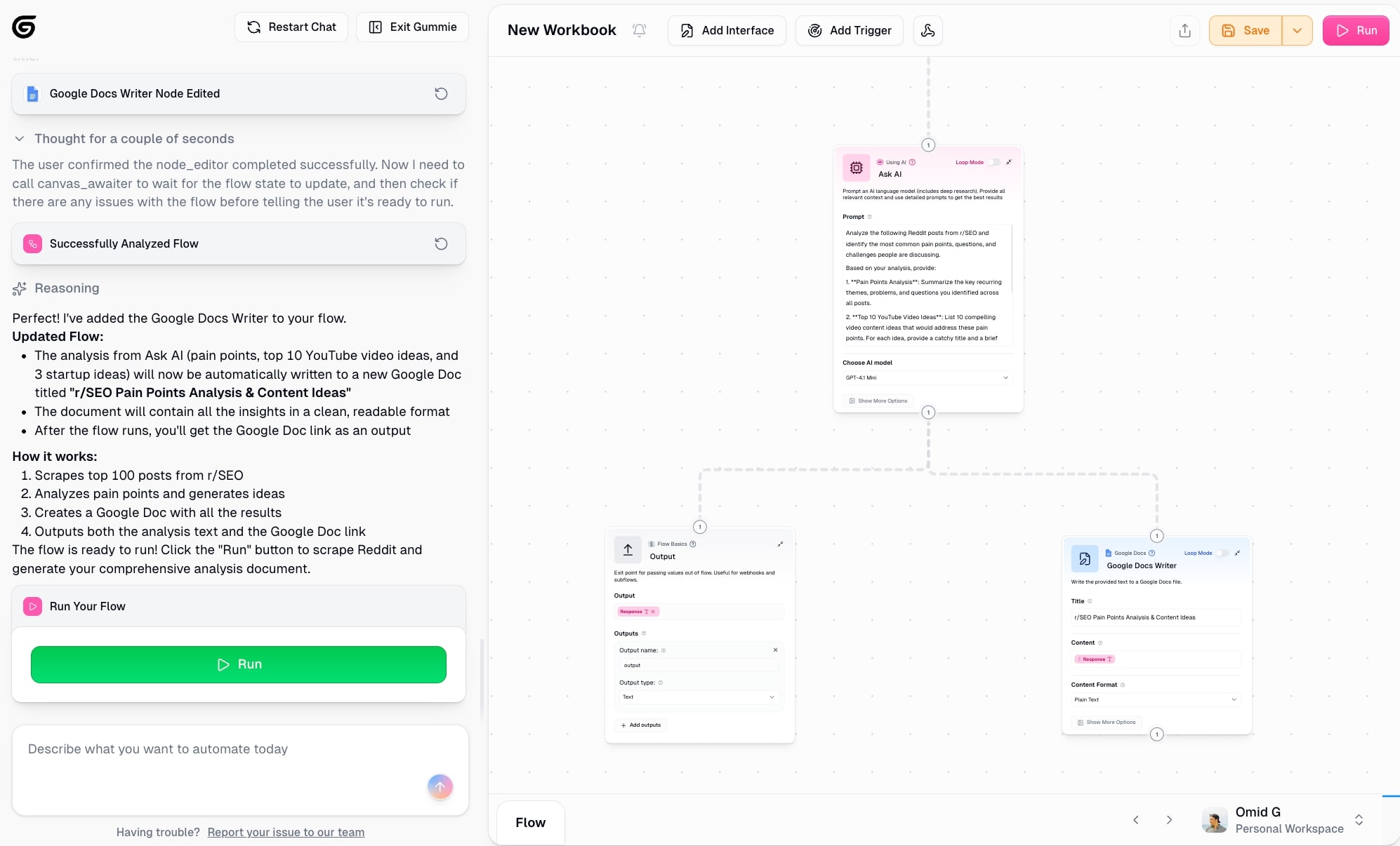 Adding Google Docs into the workflow