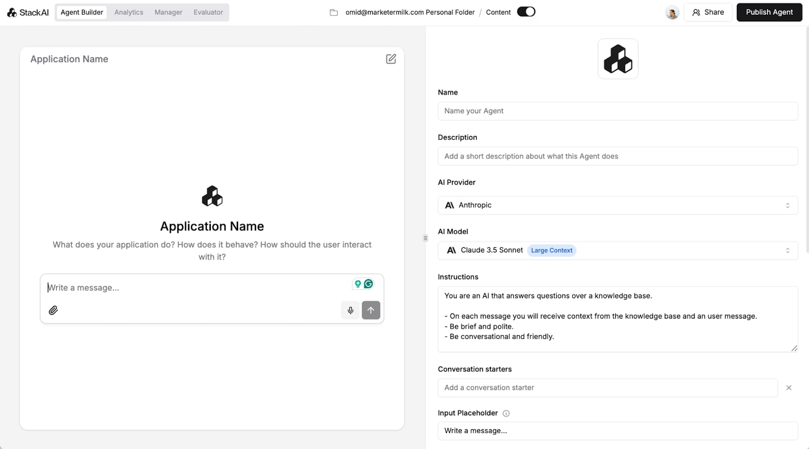 StackAI agent builder