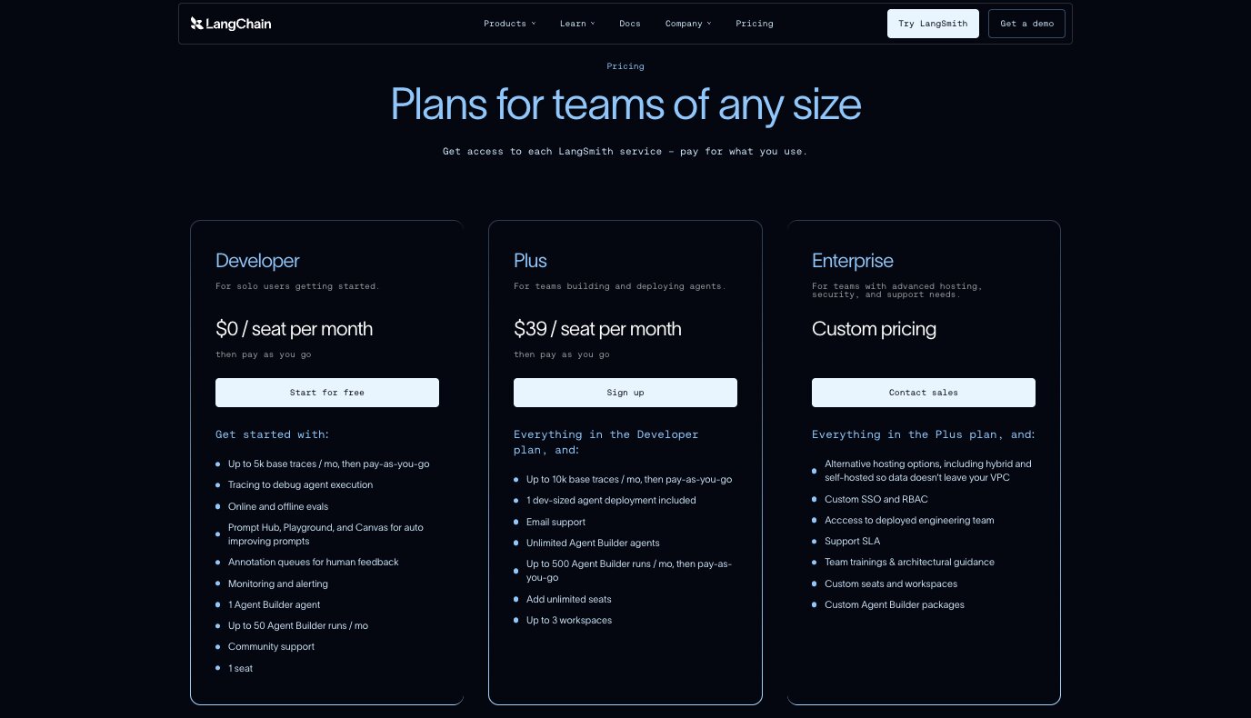 LangChain pricing