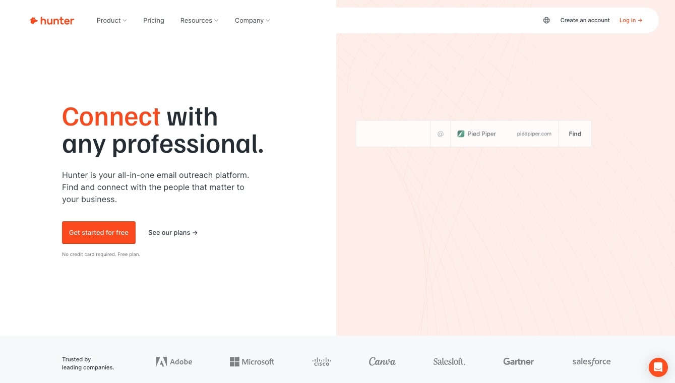 Hunter.io platform